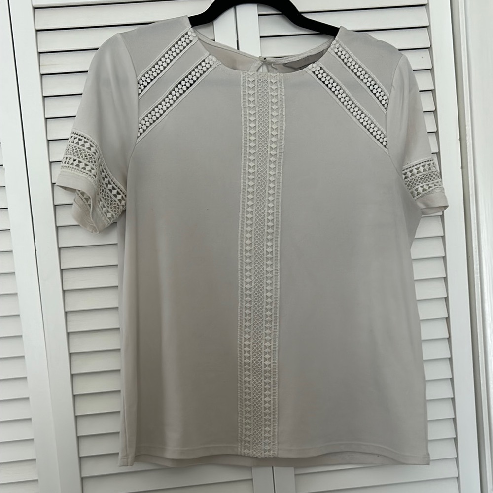 Elegant Cream Lace Trim Top